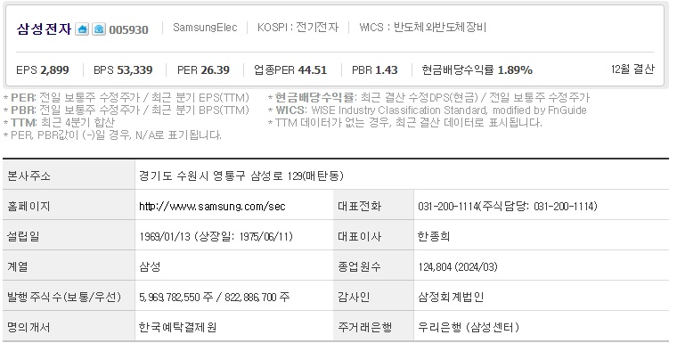 삼성전자 기업개요