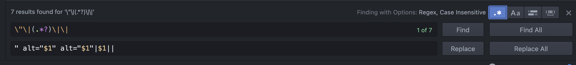 정규식 입력해주기