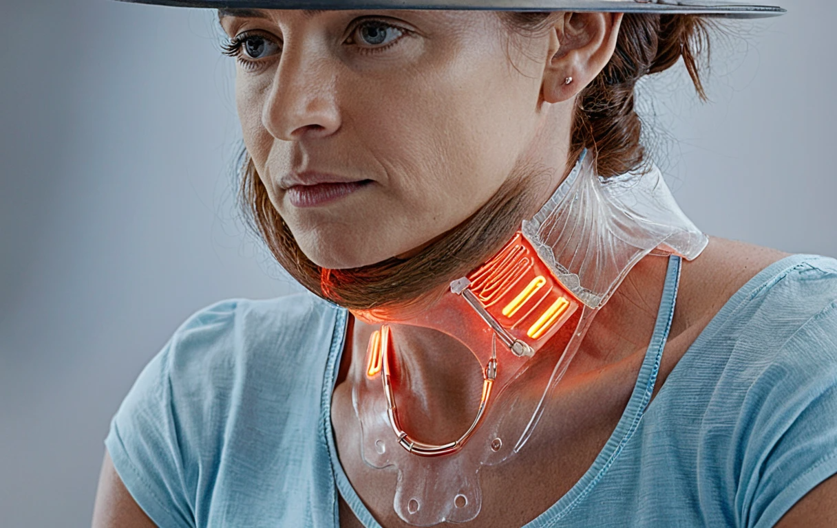 목에 깁스 한 이미지