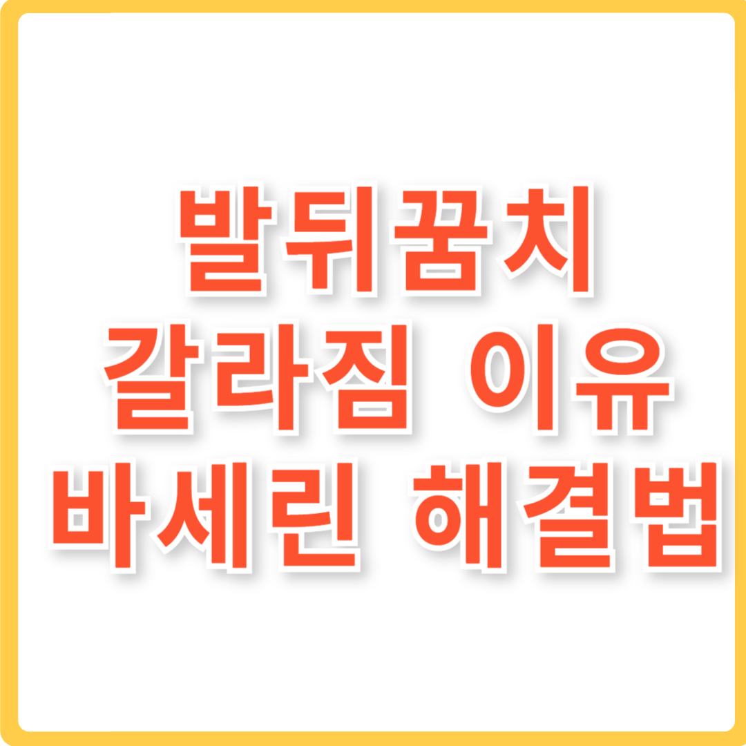 발뒤꿈치 갈라짐 이유 바세린 해결법