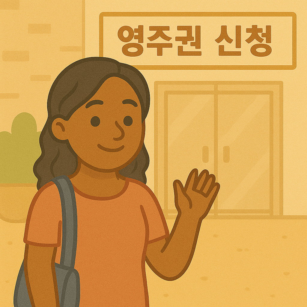 외국인이 영주권 전환 신청하러 가는 이미지