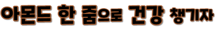 아몬드 한줌으로 건강 챙기자