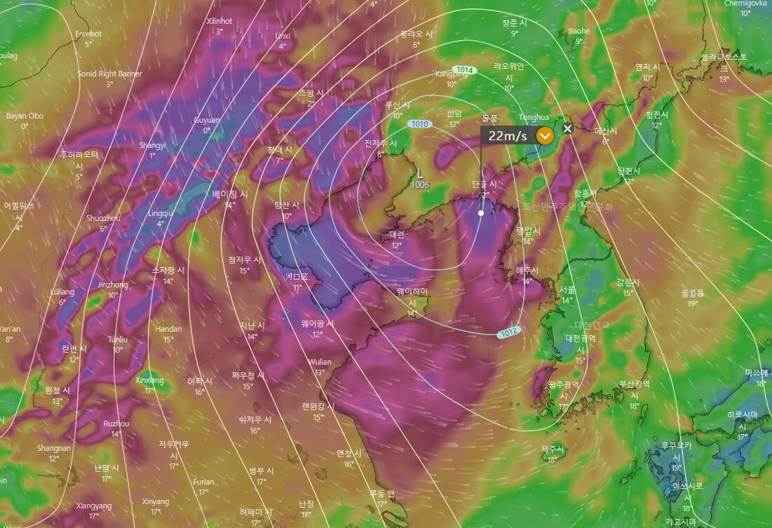 한글날태풍급비바람