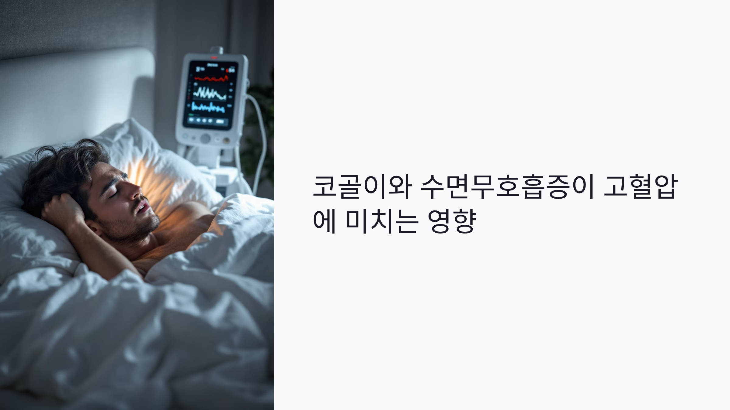 코골이와 수면무호흡증이 고혈압을 악화시키는 이유: 야간 혈압 스파이크와 심혈관 사고 예방법