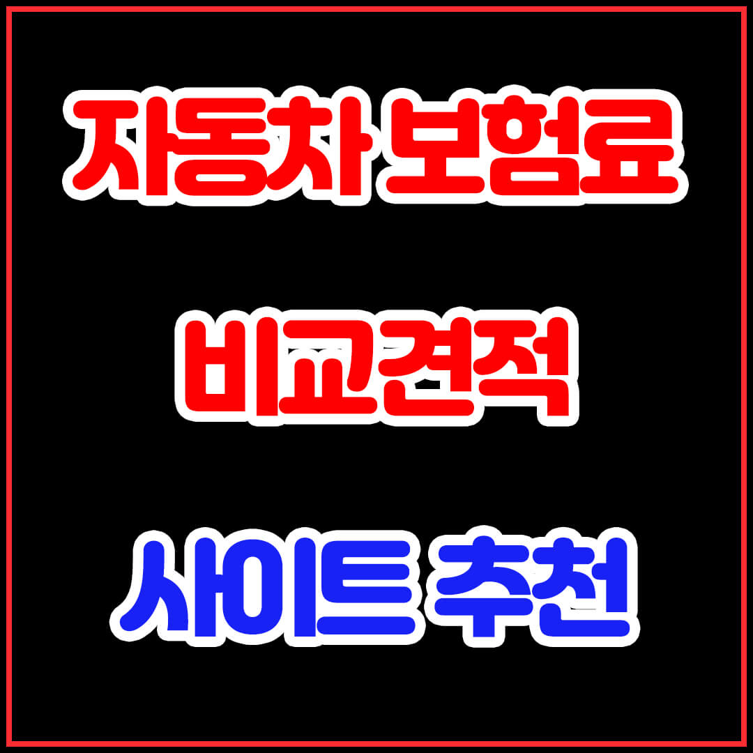 자동차보험료 비교견적 사이트 조회하기 및 계산 어플 추천 썸네일