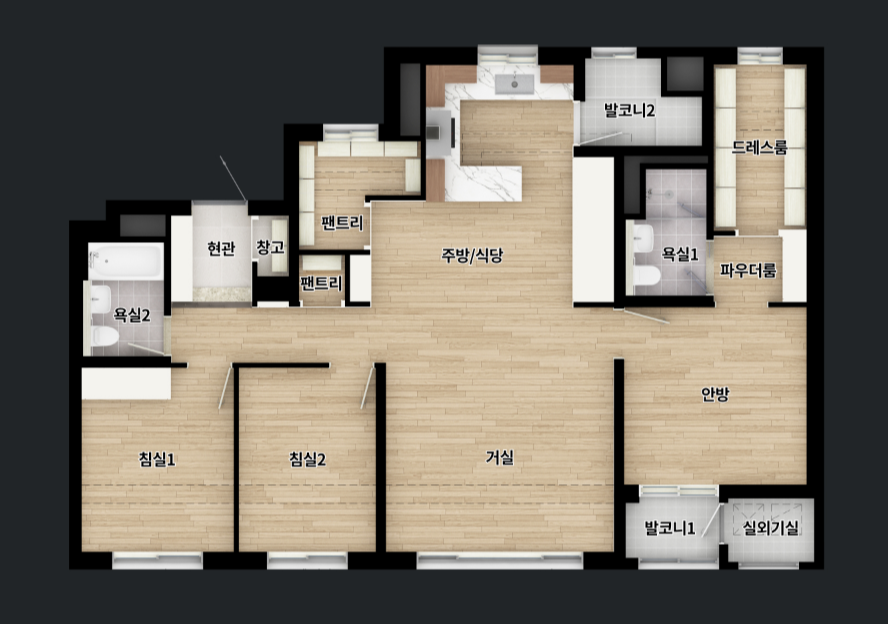 대구 수성구 범어동 대구범어아이파크 평면정보 84A