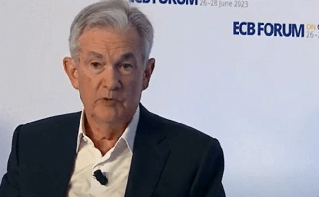 유럽중앙은행 연례 포럼에 참석한 파월 의장