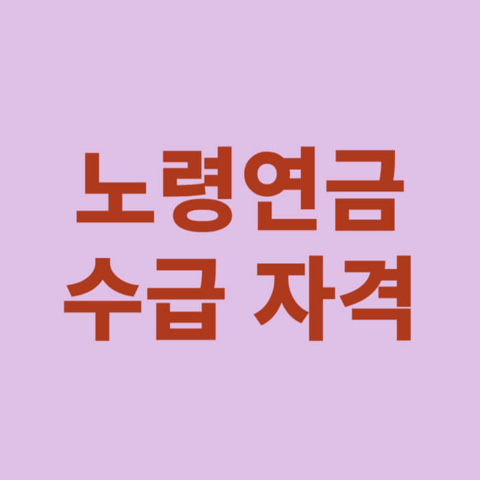 노령연금 수급 자격