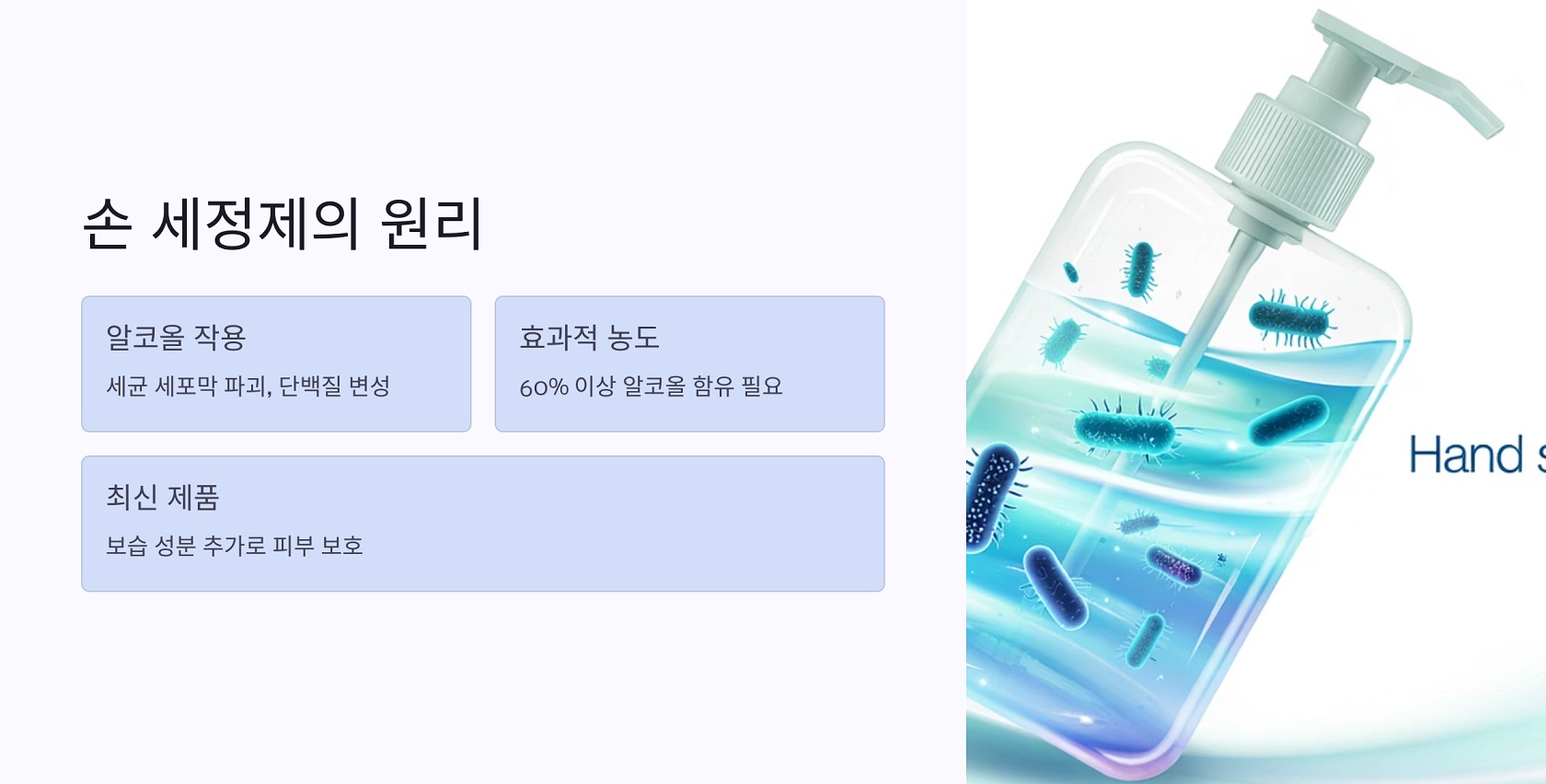 손 세정제의 세균 제거 원리