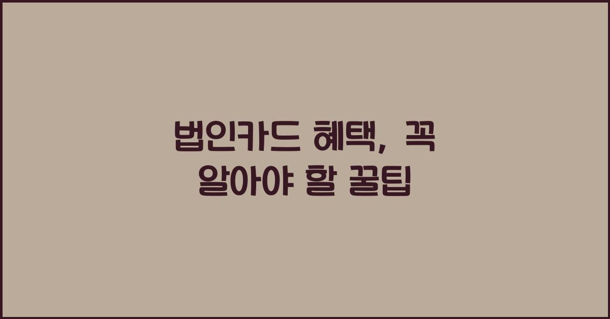 법인카드 혜택