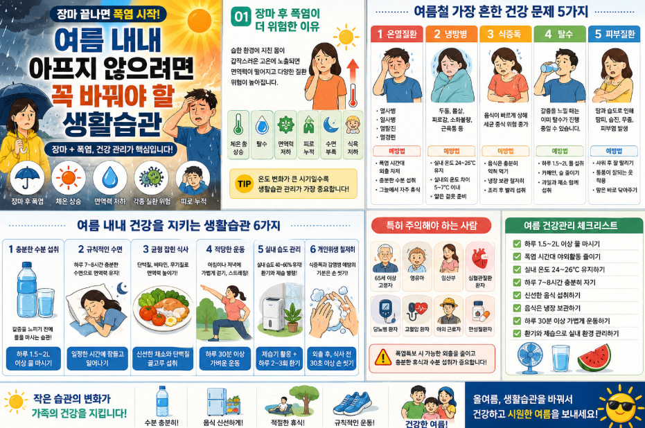 장마 후 폭염 건강유지위한 생활습과