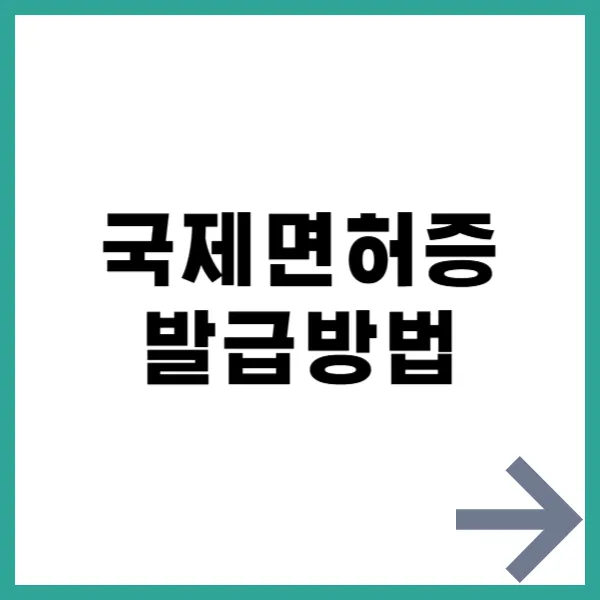 국제면허증 발급방법