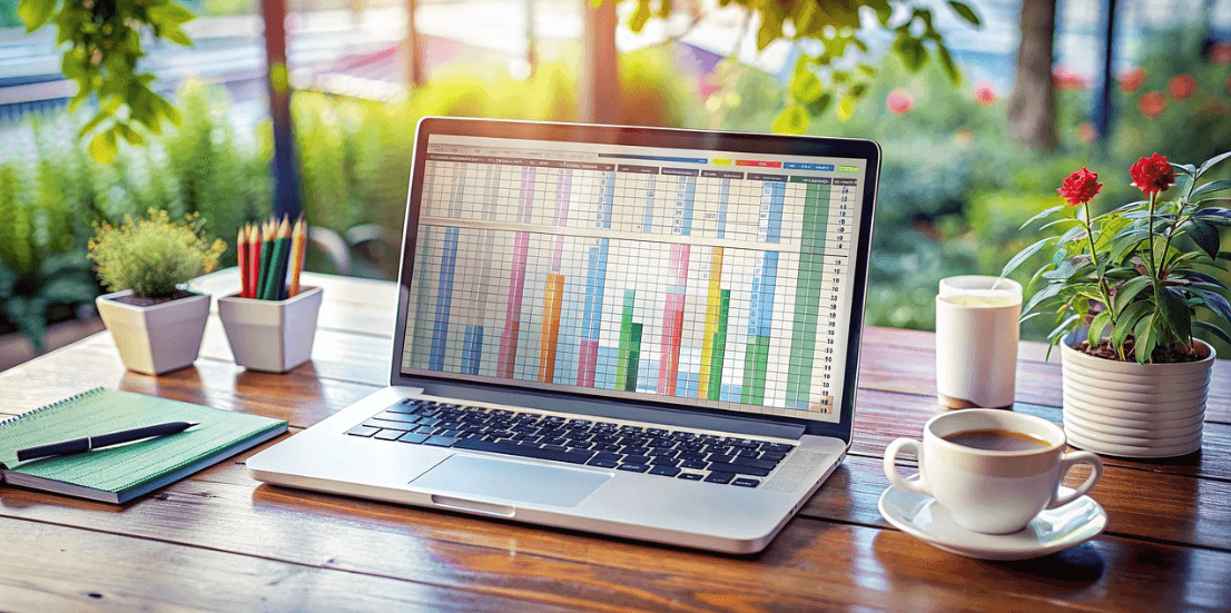 모니터 화면에 띄어져 있는 각종 그래프