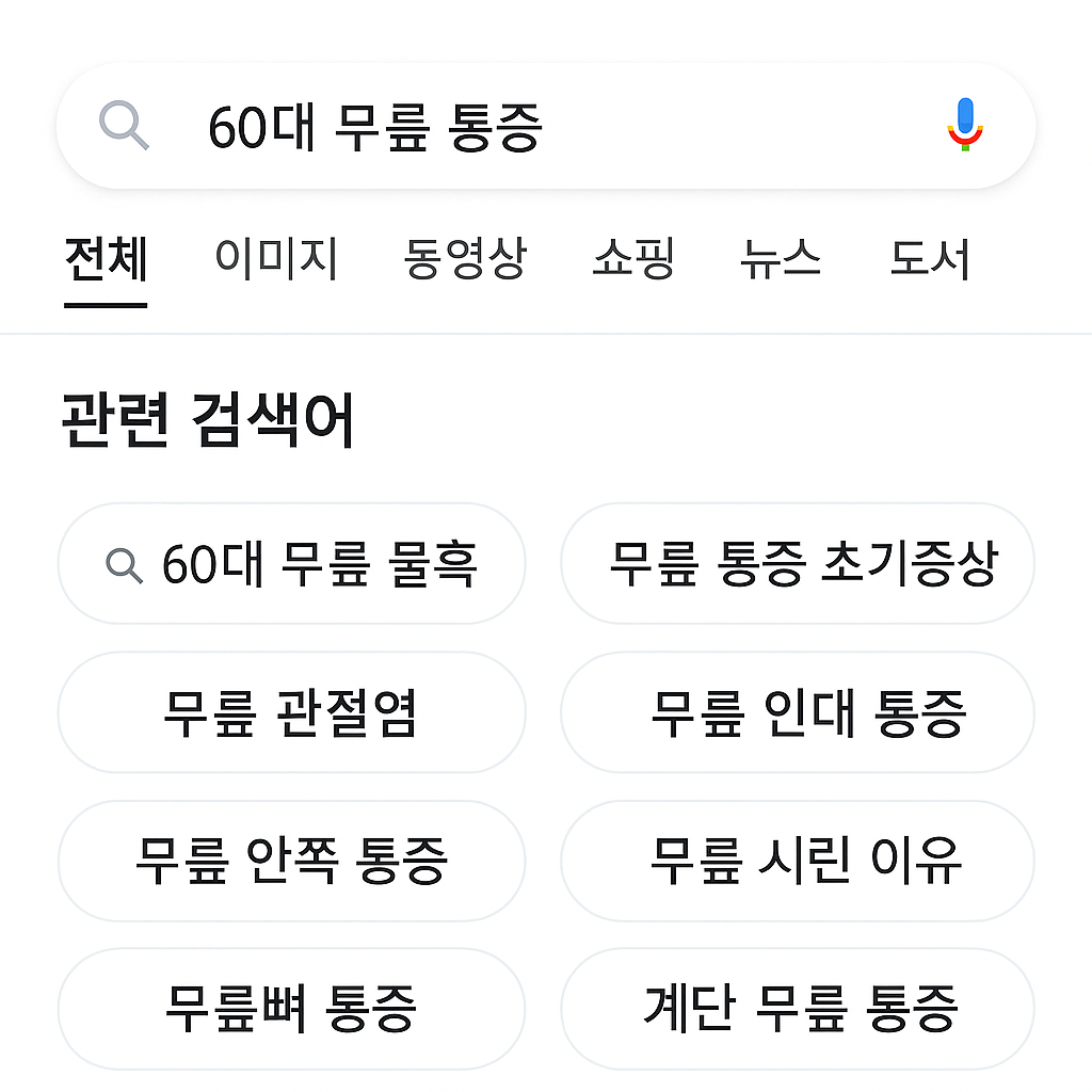 구글 검색 결과 화면 하단의 관련 검색어 예시