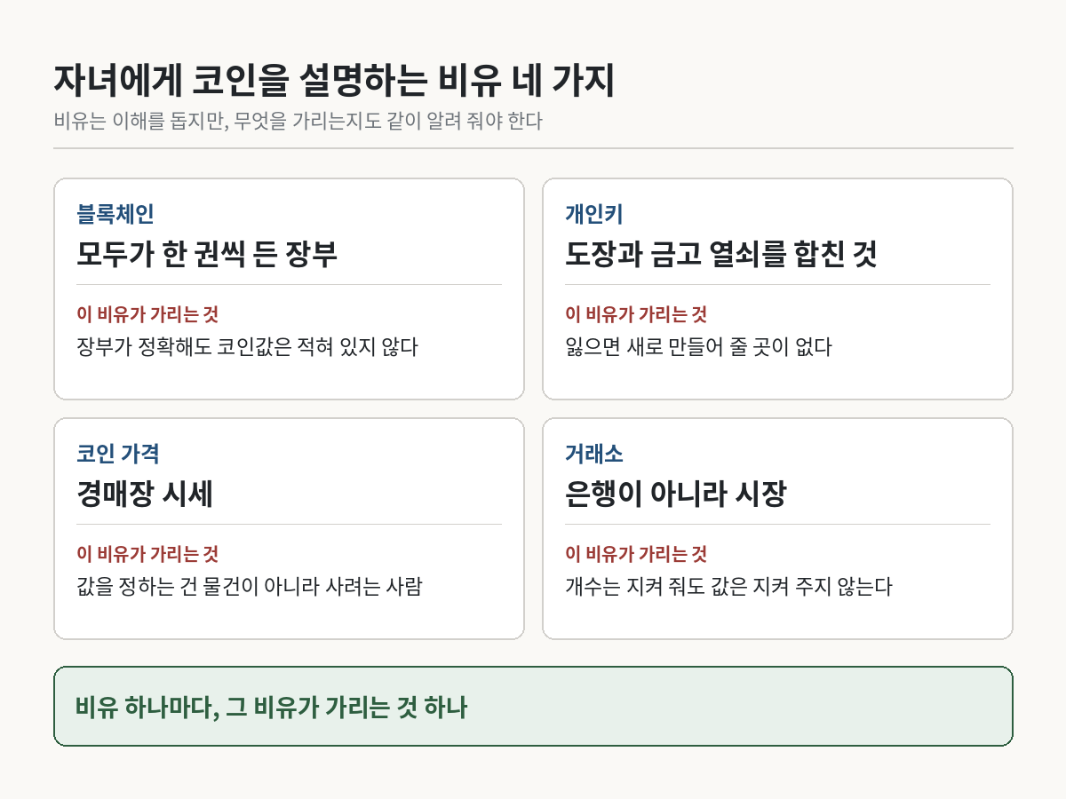 자녀에게 코인 설명하는 비유 네 가지
