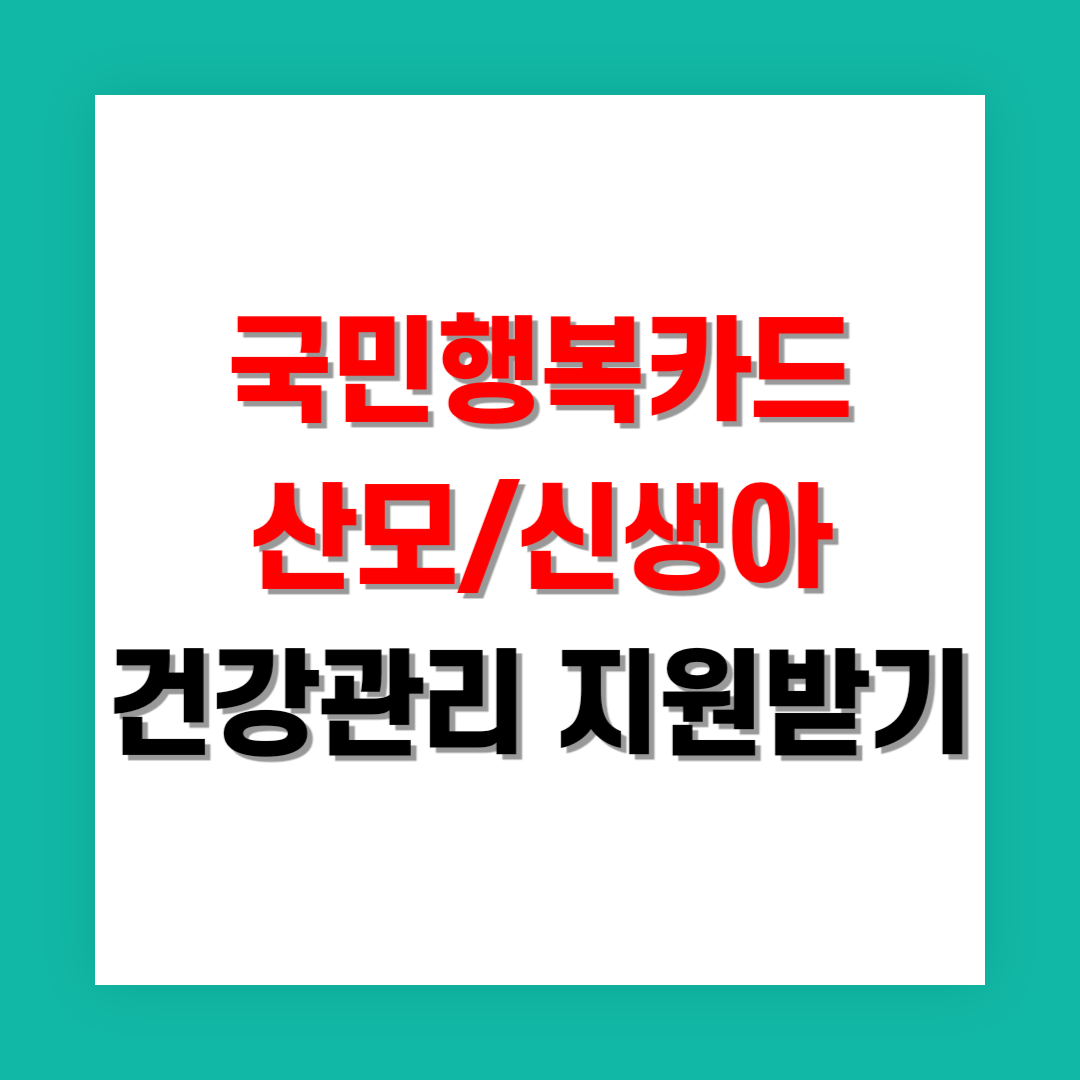 국민행복카드 산모/신생아 건강관리 썸네일