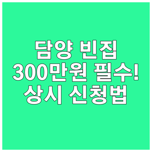 담양군 빈집 정비 지원 2025 지금..