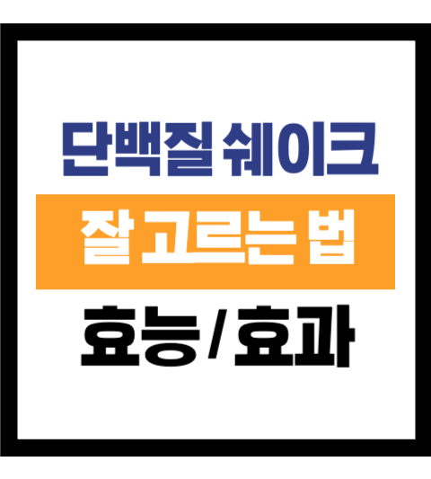 단백질쉐이크 잘 고르는 법