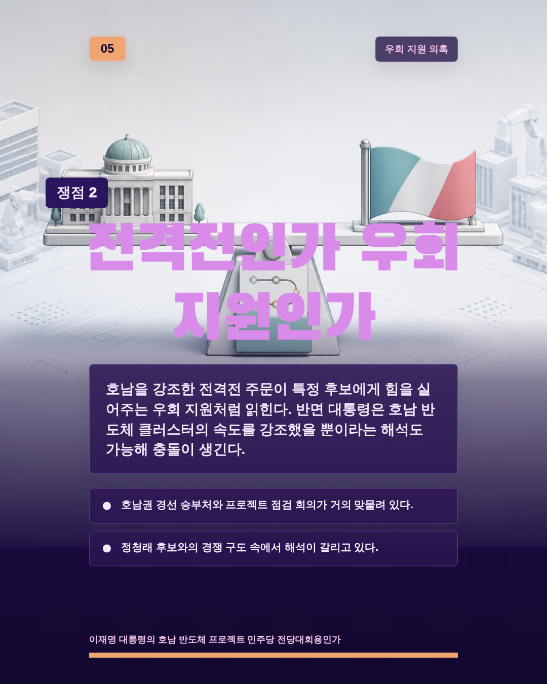 전격전인가 우회 지원인가