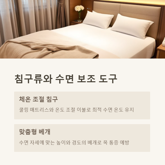 침구류와 수면 보조 도구 활용