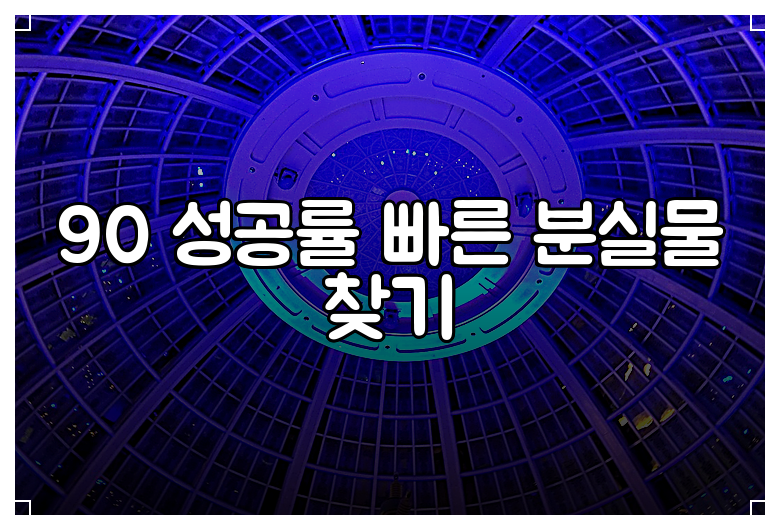 90 성공률 빠른 분실물 찾기
