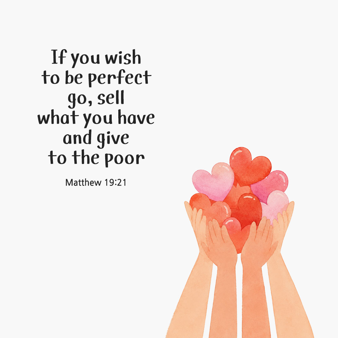 Today's Bible verse card Matthew 19:21 scripture image