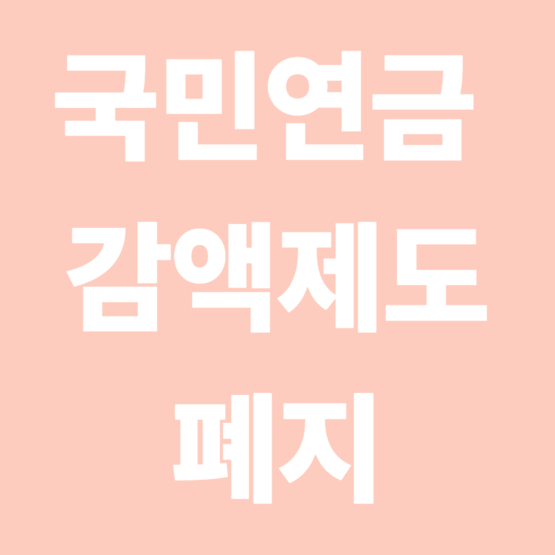 국민연금 감액제도 폐지