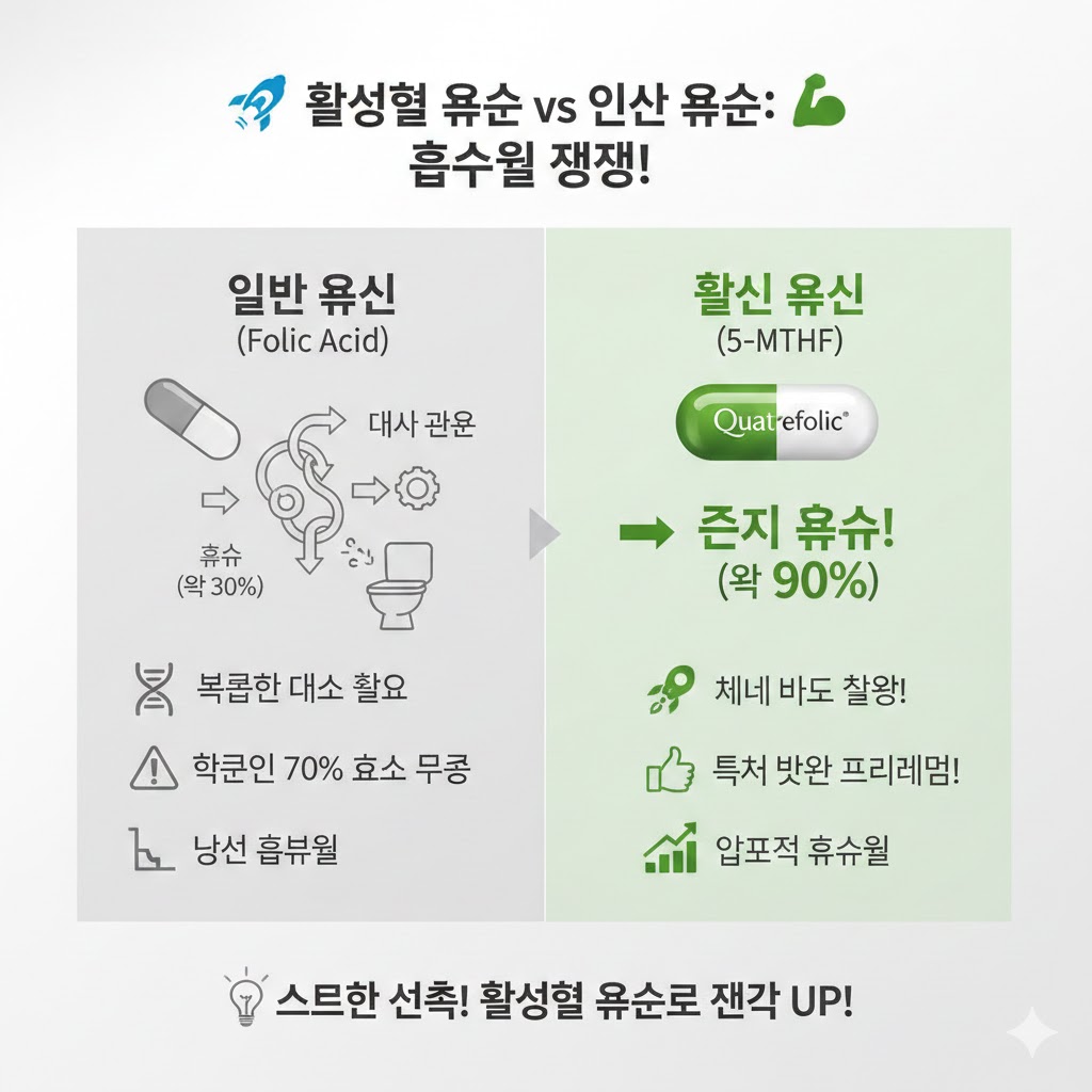 활성형 엽산 효능 한눈에 정리, 흡수율부터 다릅니다
