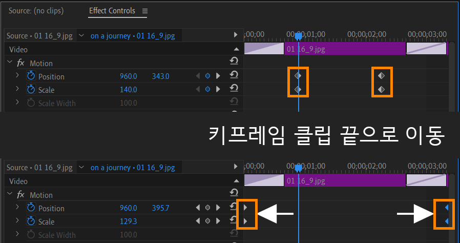 키프레임 위치