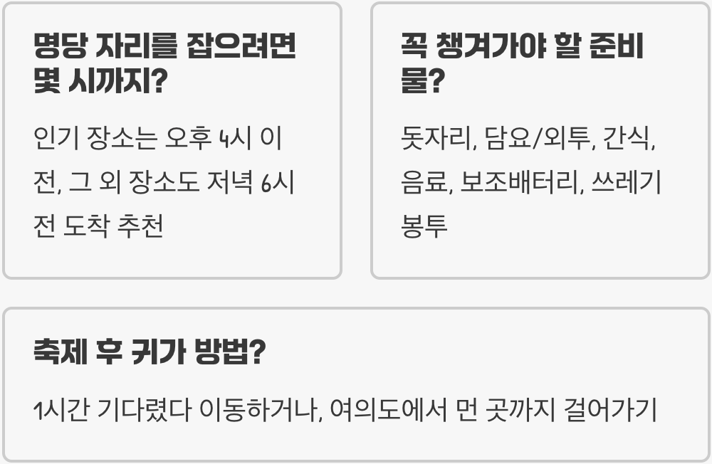 2025 여의도 불꽃축제 명당 BEST 7