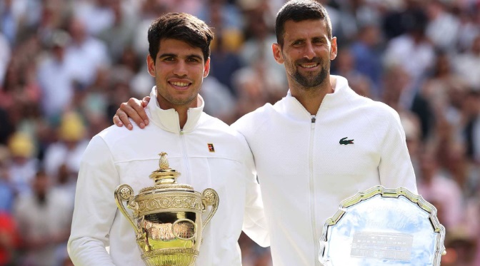 2024년 윔블던 남자단식 우승자, 준우승자의 모습(흰색 드레스코드)