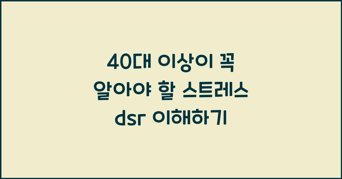 스트레스 dsr