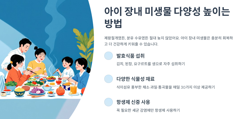 아이 장내 미생물 다양성 높이는 방법