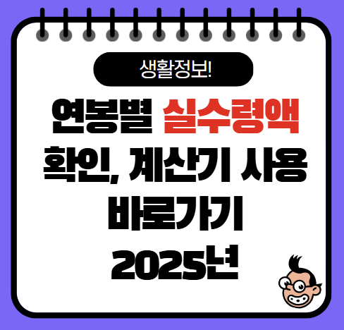 연봉 실수령액 확인 방법, 연봉 수령액 계산기(2025년)