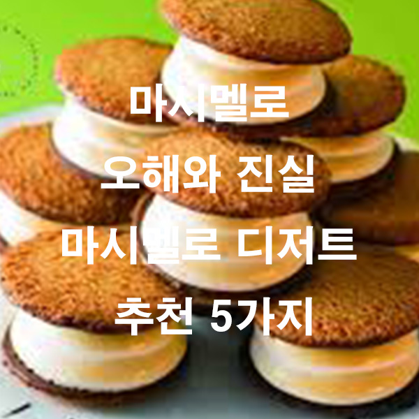 마시멜로 오해와 진실 마시멜로 디저트 추천 5가지