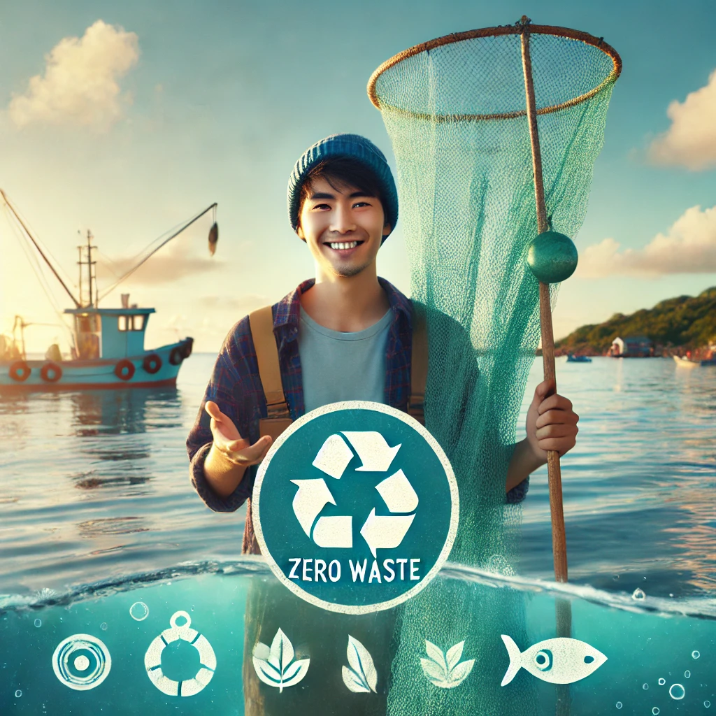 깨끗한 바다 청년어부가 함께하는 사진