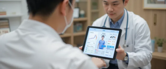 건강검진 결과 설명하는 의사