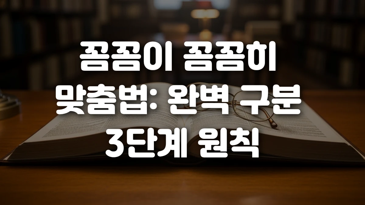 꼼꼼이 꼼꼼히 맞춤법 완벽 구분 3단계 원칙