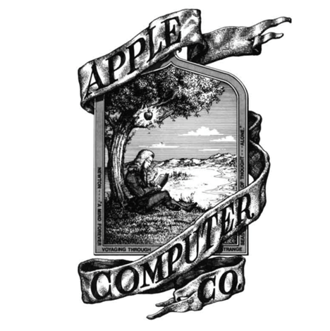 아이작 뉴턴과 사과 이야기를 로고로