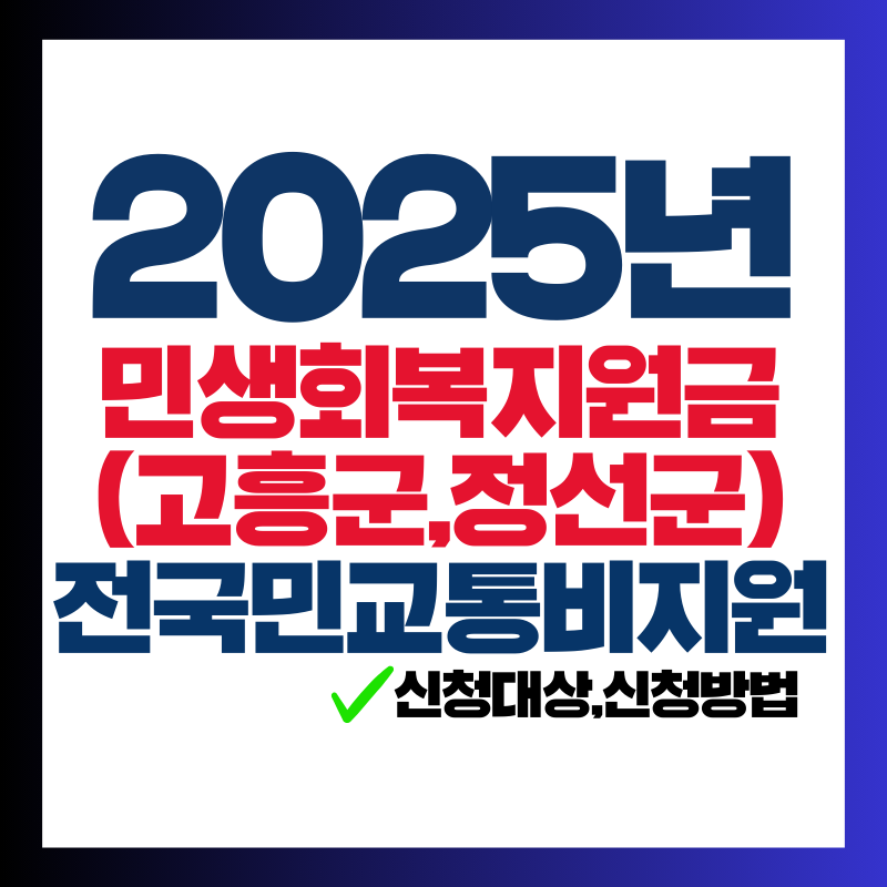 2025년 민생회복 지원금 및 교통비 지원 안내