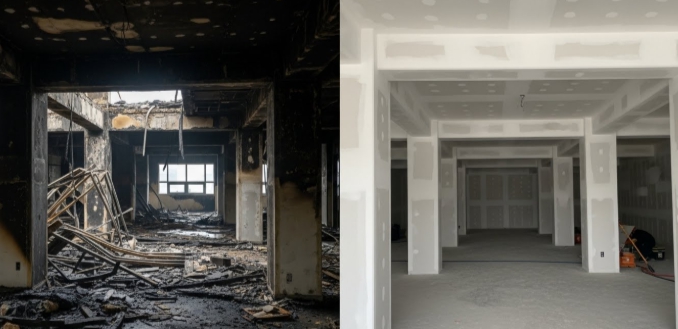 함평 화재 청소 후 복구 인테리어중