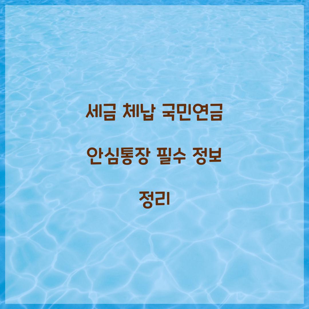 세금 체납 국민연금 안심통장