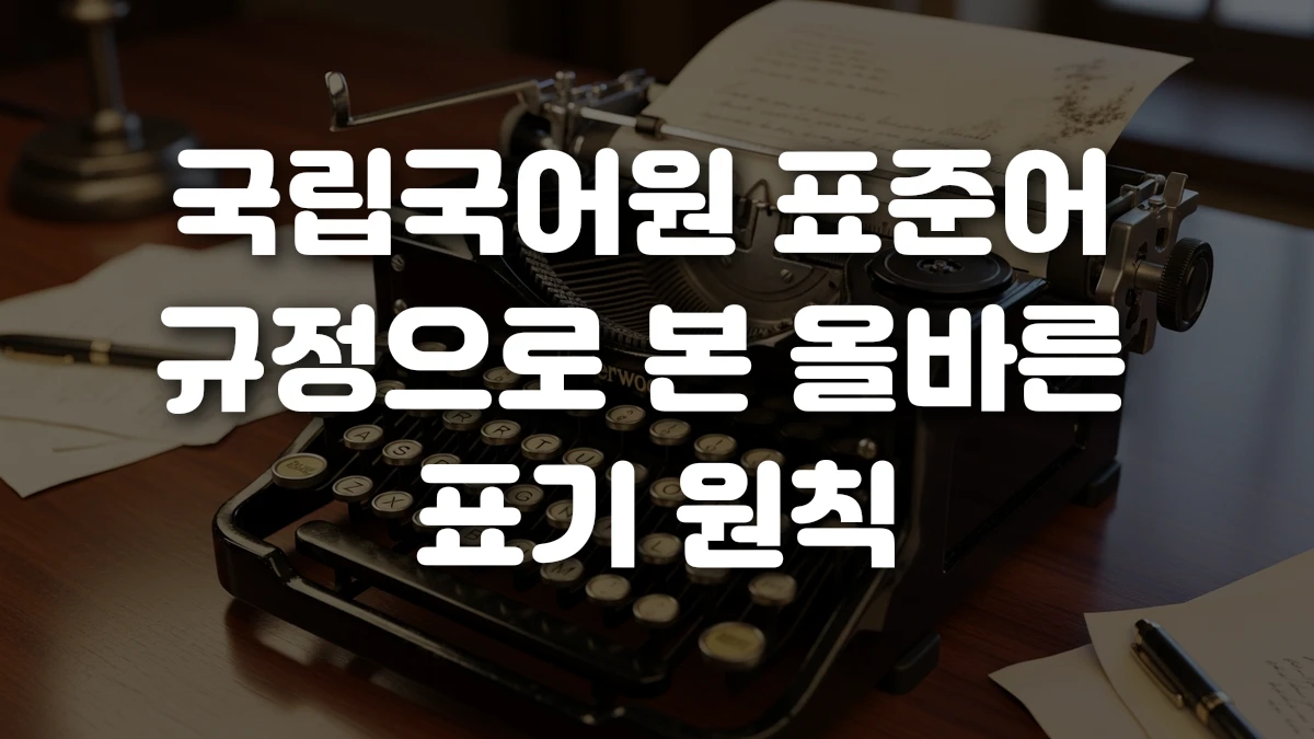 국립국어원 표준어 규정으로 본 올바른 표기 원칙