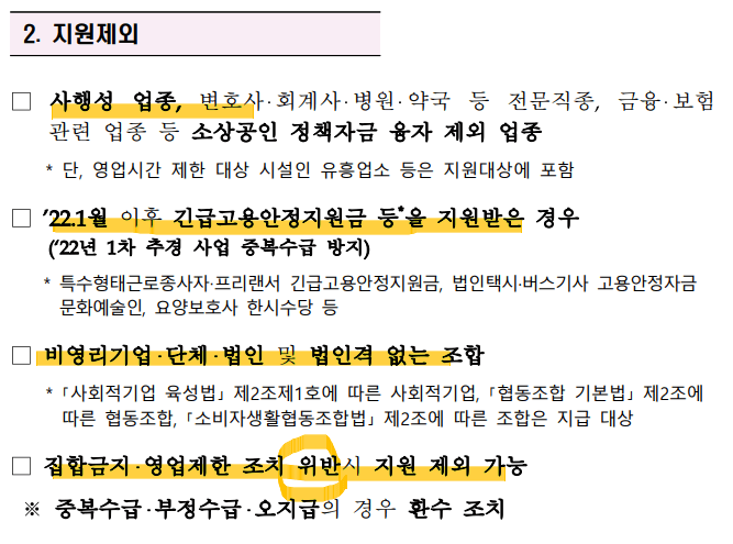 소상공인2차-지원제외대상