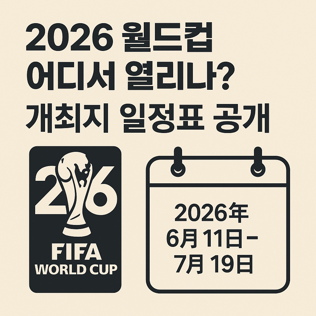 2026 월드컵 어디서 열리나 개최지 일정표 공개