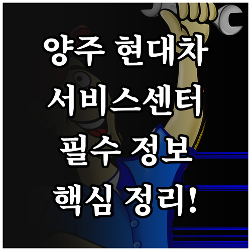 현대자동차 양주 서비스 네트워크 현황..