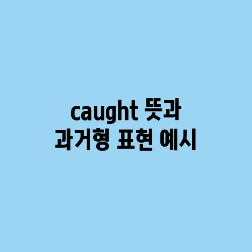 caught 뜻과 과거형 표현 예시