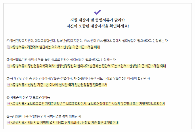신청 시 필요한 서류 이미지