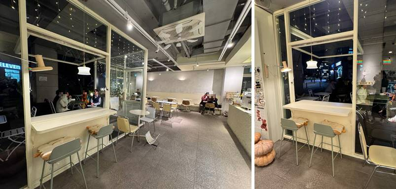 내부 및 테라스 자리