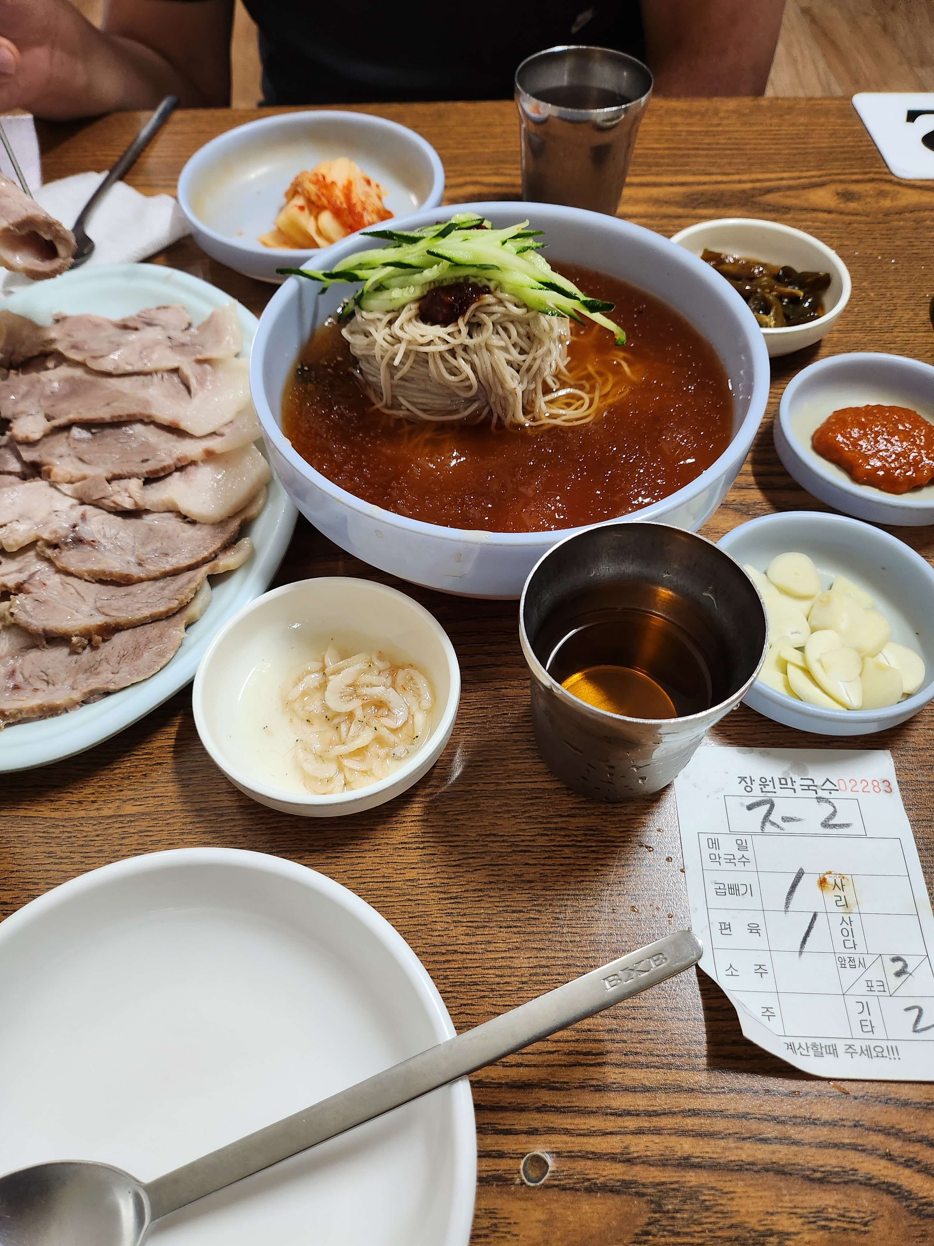 부여 장원막국수 상차림